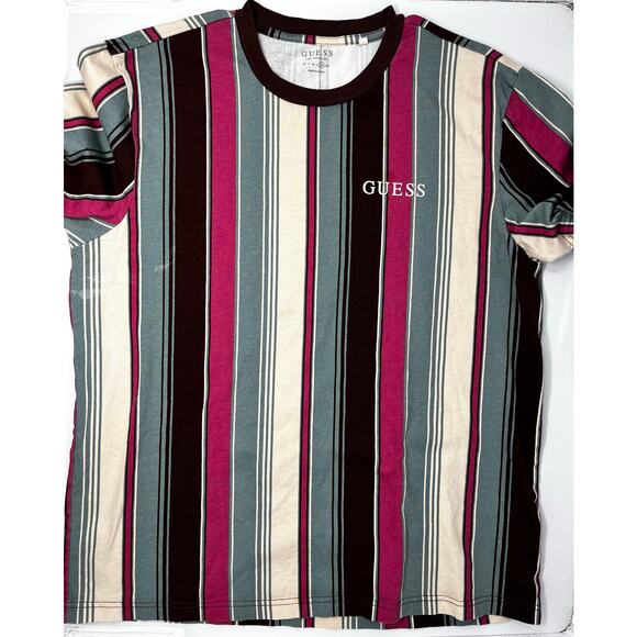 Guess Striped Shirt Size XL Pre-Owned fair condition w/stains and some shrinkage - Picture 1 of 10